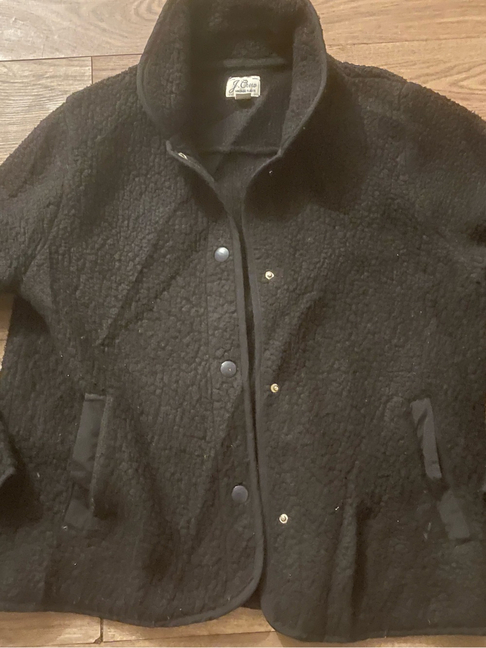 J. Crew Black Quilted Teddy Jacket